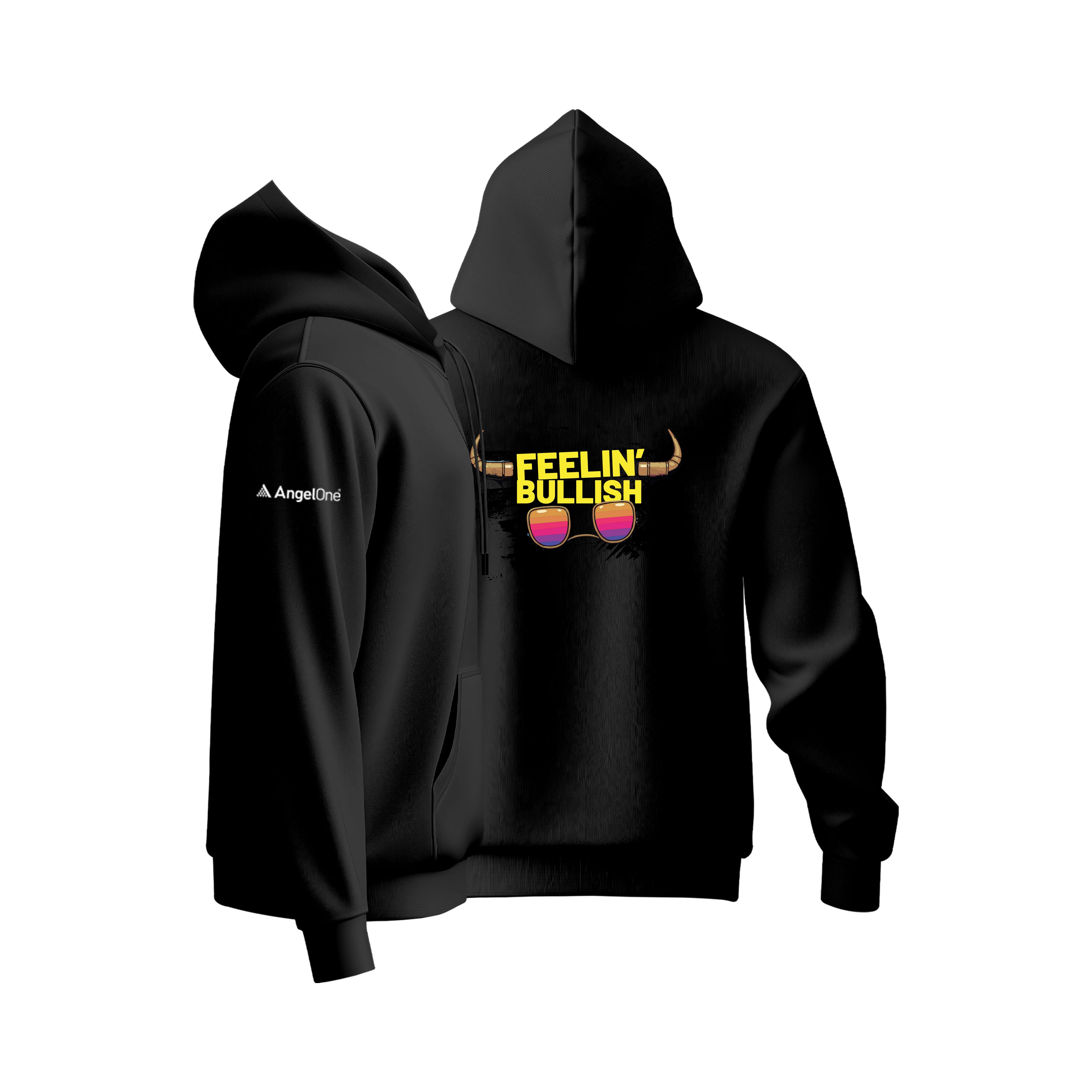 Feelin Bullish Unisex Goodie Hoodie Plain - Black